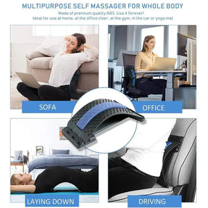 Black Purple Back Stretching Device Muscle Back Massage Relax Stretcher Posture Therapy Back Stretch Spine Pain Relief Stretcher Support Lower And Upper Muscle Pain Relief