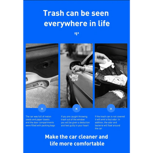 Black Small Trash Bin Garbage Can For Car Waste Rubbish Basket Organizer Storage Holder Car Accessories