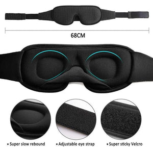 Black  Soft Padded Sleeping Mask For Eyes Lightweight Blindfold Night Mask Modern Adjustable Super Smooth Eye Patch For Sleep