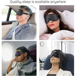Black  Soft Padded Sleeping Mask For Eyes Lightweight Blindfold Night Mask Modern Adjustable Super Smooth Eye Patch For Sleep