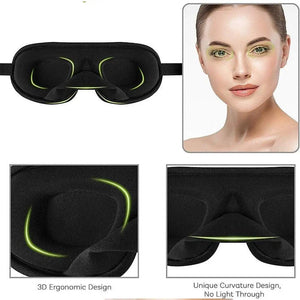 Black  Soft Padded Sleeping Mask For Eyes Lightweight Blindfold Night Mask Modern Adjustable Super Smooth Eye Patch For Sleep