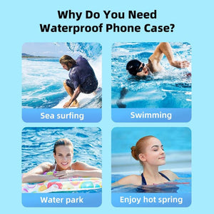 Black Waterproof Phone Case Bag For iPhone 14 13 12 Pro Max Swim Pouch For Universal Protective Phone Case Universal Waterproof Underwater Dustproof Touch Phone Case for iPhone