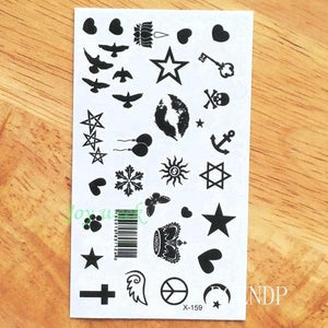 Black Waterproof Temporary Bird Tattoo Sticker Arm Leg Wrist Modern Small Tattoo For Womens And Kids