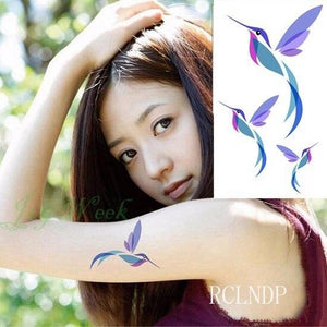 Black Waterproof Temporary Bird Tattoo Sticker Arm Leg Wrist Modern Small Tattoo For Womens And Kids