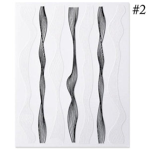 Black White 3D Nail Stickers Metal Gold Silver Geometric Tassel Strip Line Adhesive Transfer Decals Nail Art Design  Gold Silver Metal Nail Sticker  Metallic Curve Strip Line Nail Decal Self-Adhesive 3D Wave Design Nail Tips Decorations Manicure for Women