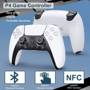 Black White Wireless Dual Sense Double Vibration Joystick Controller Compatible With PC Laptop For Gamers