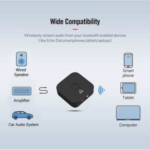 Black Wireless Bluetooth Receiver 5.0 aptX LL RCA NFC 3.5mm Jack Aux Audio Adapter