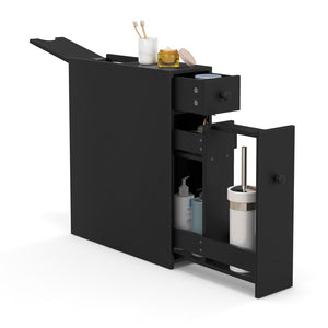 Black Bathroom Cabinet Space Saver Storage Organizer-Black