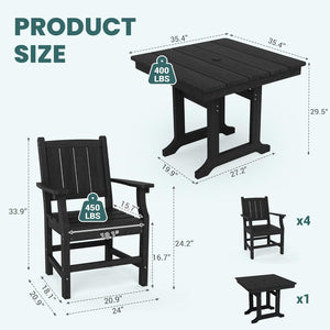 Corex HDPE Outdoor Dining Set, 6-Piece