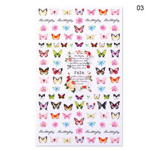 Blue Butterfly 3D Nail Stickers Flowers Leaves Self Adhesive Transfer Sliders Wraps Manicures Foils Decorations Decoration Tattoo Manicure Transfer Nail Decals Flowers Butterfly Designs Nails Supply Manicure Tips Design Nail Decoration