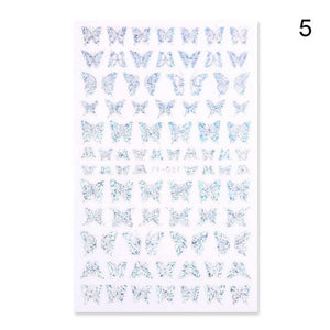 Blue Butterfly 3D Nail Stickers Flowers Leaves Self Adhesive Transfer Sliders Wraps Manicures Foils Decorations Decoration Tattoo Manicure Transfer Nail Decals Flowers Butterfly Designs Nails Supply Manicure Tips Design Nail Decoration