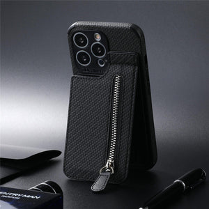 Blue Cards Wallet Leather Phone Case For Iphone 14 Plus 13 12 Mini 11 Pro Max X Xs Xr Men Luxury Business Purse Card Holder Cover  Phone Case With Card Sleeve Men Phone Case