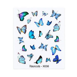 Blue Marble Water Decal Sticker Wave Line Flower Leaf Tree Summer Slider Decor For Manicuring Nail Art Watermarks Curve Graffiti Nail Design for Acrylic Nail Supplies Designer Nail Decorations for Women Girls Kids