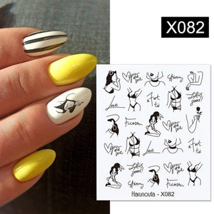Blue Marble Water Decal Sticker Wave Line Flower Leaf Tree Summer Slider Decor For Manicuring Nail Art Watermarks Curve Graffiti Nail Design for Acrylic Nail Supplies Designer Nail Decorations for Women Girls Kids