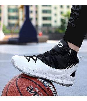 Blue Men High Quality Basketball Sneakers Boys Basket Shoes Autumn High Top Anti-Slip Outdoor Sports Shoes Trainer Professional Anti Slip Sports Sneakers