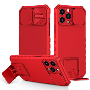 Blue Shockproof Adjustable Stand Case For iPhone 14 13 12 11 Pro Max Built Slide Camera Protection Case With Kickstand Shockproof Protection Modern Design for iPhone
