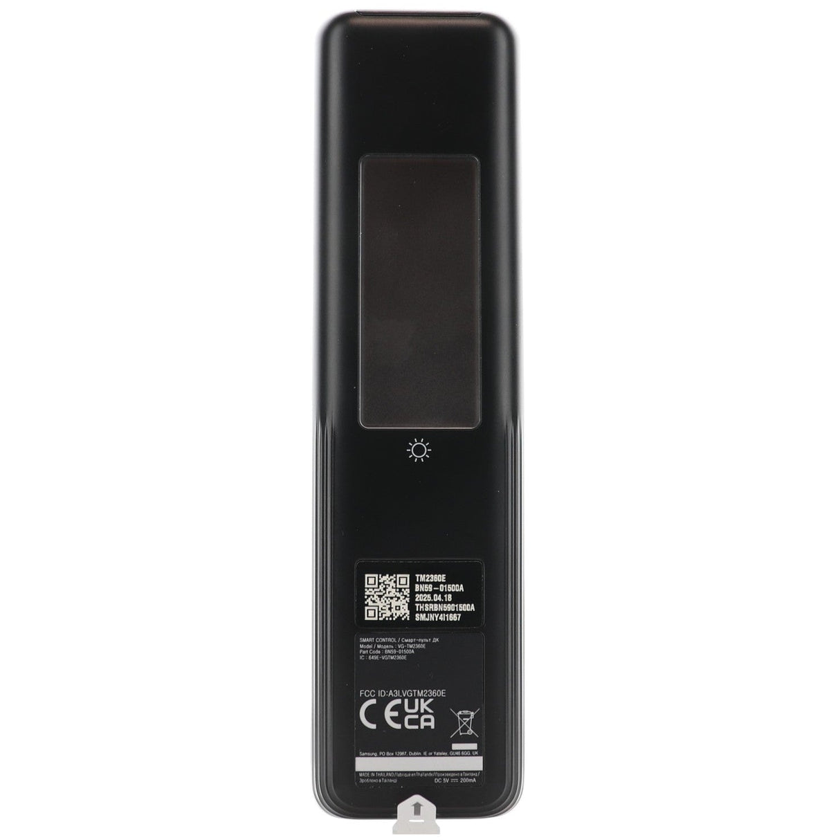 Samsung BN59-01500A / TM2360E Eco Smart TV Remote Control | Black | Solar Cell | RF and IR | 2023 - BN5901500A