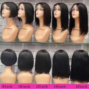 Bob Wig Short Lace Front Human Hair Wigs For Women Brazilian Bone Straight Frontal Wig Short Pixie Cut Human Hair Wigs For Black Women Gifts for Girlfriends