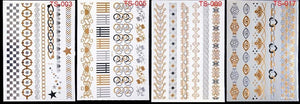 Body Tattoo Art Painting Stickers Glitter Gold Silver Temporary Waterproof Nontoxic Long Lasting Tattoos