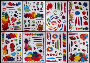 Body Tattoo Art Painting Stickers Glitter Gold Silver Temporary Waterproof Nontoxic Long Lasting Tattoos