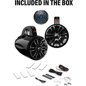 BOSS Audio Systems MG150T.4 Marine ATV UTV Waketower Speakers Gauge Receiver (Built-in 2 CH Amplifier) (Refurbished)
