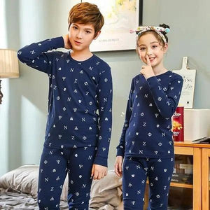 Boys Girls Sleepwear Winter Cotton Pajamas Sets Children Home Wear For Boy Pajamas Kids Nightwear Teenage Pajamas Clothes Sleepwear Suit Comfortable Thin Leisure Sleep Lounge Sleepwear for Adults Women Jogging Home wear