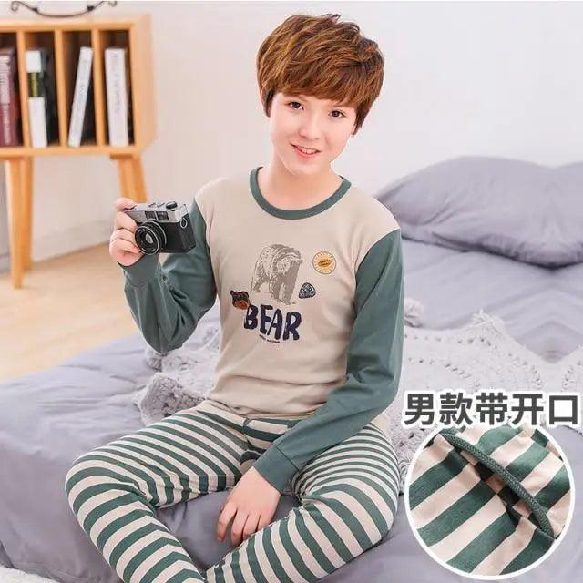 Boys Girls Sleepwear Winter Cotton Pajamas Sets Children Home Wear For Boy Pajamas Kids Nightwear Teenage Pajamas Clothes Sleepwear Suit Comfortable Thin Leisure Sleep Lounge Sleepwear for Adults Women Jogging Home wear