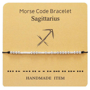 Bracelet Morse Code Braided Charm Bracelets For Women Men Jewelry Silver Adjustable Inspirational Morse Code Beads With Cord Handmade Wrap Bracelet Secret Message Jewelry Gifts For Her