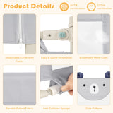 Vertical Lifting Baby Bedrail Guard with Lock-Gray