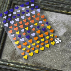 Bubble Cute Black Red Hearts Nail Stickers Nail Art Decorations Nail Decals Design Self-Adhesive 3D Wave Design Decoration for Women Girls Adhesive Striping Tape Nail Art Stickers