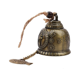 Buddha Statue Pattern Bell Blessing Feng Shui Hanging Ornament Wind Chime For Good Luck Fortune Home Car Hanging Decor Gift Crafts
