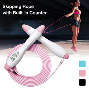 Built-in Rolling Pin Counter Jump Rope Skipping Rope Speed Rope For Boxing Jumping Training Lose Weight Fitness Digital Weight Calories Time Setting Skipping Rope With Counter For Indoor And Outdoor Exercise