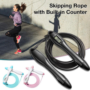 Built-in Rolling Pin Counter Jump Rope Skipping Rope Speed Rope For Boxing Jumping Training Lose Weight Fitness Digital Weight Calories Time Setting Skipping Rope With Counter For Indoor And Outdoor Exercise