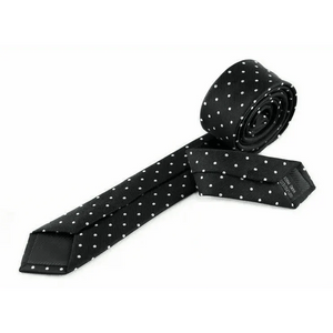 Business Black Skinny Ties Polyester Silk Necktie For Men Washable Formal Office Simple Design Necties Solid Color Skinny Tie Slim Necktie For Men