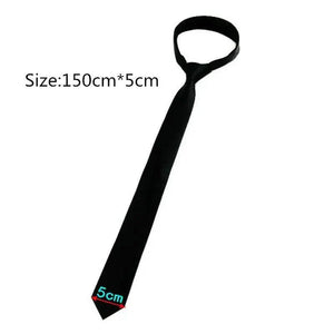 Business Black Skinny Ties Polyester Silk Necktie For Men Washable Formal Office Simple Design Necties Solid Color Skinny Tie Slim Necktie For Men