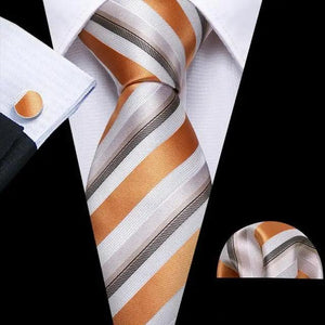 Business Luxury Men Silk Necktie Fashion Tie Sets For Men Wedding Party Wear Elegant Neck Tie Design For Men Soft Business Casual Suit Neckties