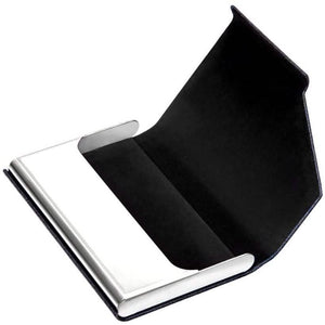 Business Name Card Holder Luxury PU Leather and Stainless Steel Multi Card Case