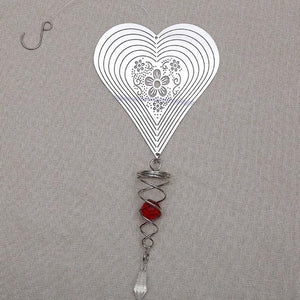 Butterfly Wind Spinner Hanging With Gazing Ball Spiral Tail 3D Metal Rotating Outdoor Stainless Steel Butterfly Metal Wind Chime Christmas Pendant Hanging Spiral Wind-chimes Garden Yard Home Decor