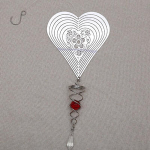 Butterfly Wind Spinner Hanging With Gazing Ball Spiral Tail 3D Metal Rotating Outdoor Stainless Steel Butterfly Metal Wind Chime Christmas Pendant Hanging Spiral Wind-chimes Garden Yard Home Decor