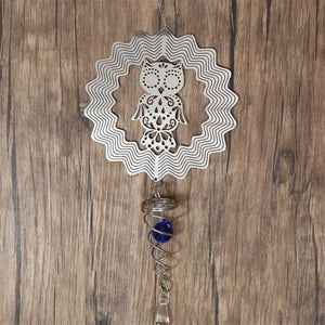 Butterfly Wind Spinner Hanging With Gazing Ball Spiral Tail 3D Metal Rotating Outdoor Stainless Steel Butterfly Metal Wind Chime Christmas Pendant Hanging Spiral Wind-chimes Garden Yard Home Decor