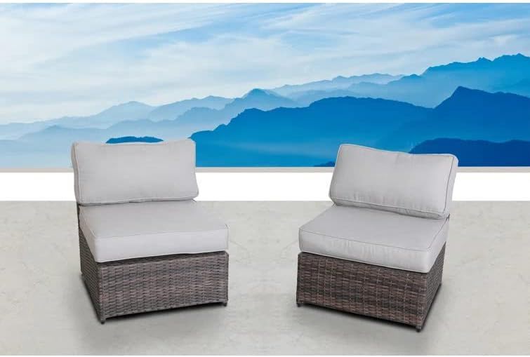 Armless Patio Chair With Cushions by Couch.com