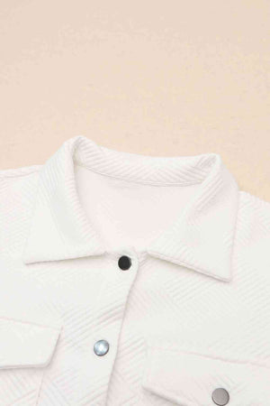 Cloudy Blue Snap-Front Collared Jacket with Pockets Lightweight and Versatile Jacket