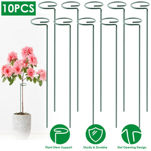 10-Pack 16in Plant Support Stakes with Rings by DirectDeals
