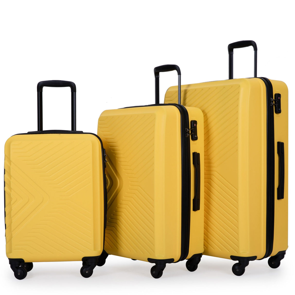 3 Piece Luggage Sets Lightweight Suitcase With Two Hooks, Spinner Wheels, Tsa Lock, Durable Hard Shell by Couch.com