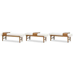 Billie - Modern Telephone Bench With Sliding Shelf - Ivory White by Couch.com