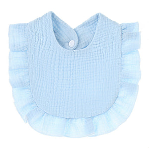 Ruffled Cotton Gauze Lace Bib Saliva Pocket