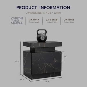 Nightstand LED, Bedside Table Cabinet With 2 Drawers For Bedroom by Couch.com