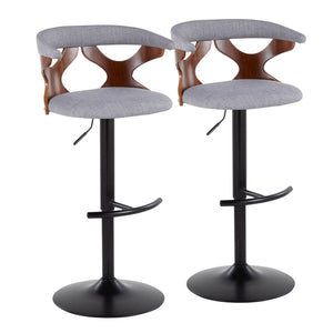 Gardenia - Contemporary Adjustable Barstool, Swivel With Rounded T Footrest (Set of 2) by Couch.com