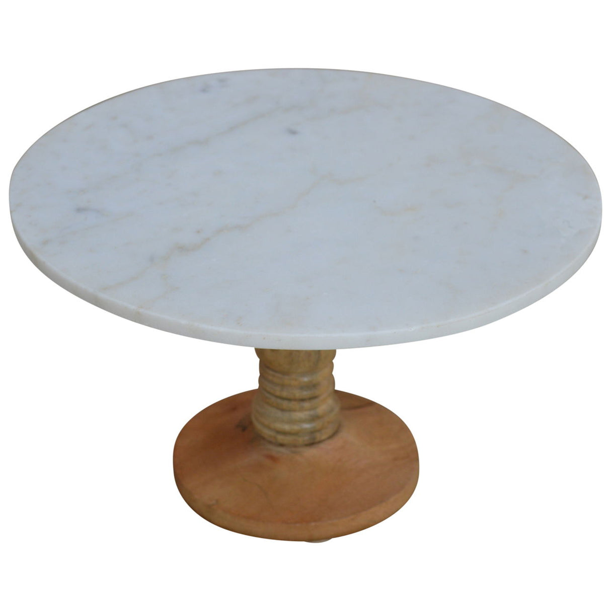 Couch.com Cake Stand With Marble Top Light Brown, Marble/Stone Construction, White Finish by Couch.com