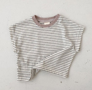Korean Style Baby Casual Striped Short-sleeved T-shirt